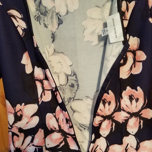 Donna Morgan Fit and Flare dress, pink and blue size 6 - Picture 3 of 5